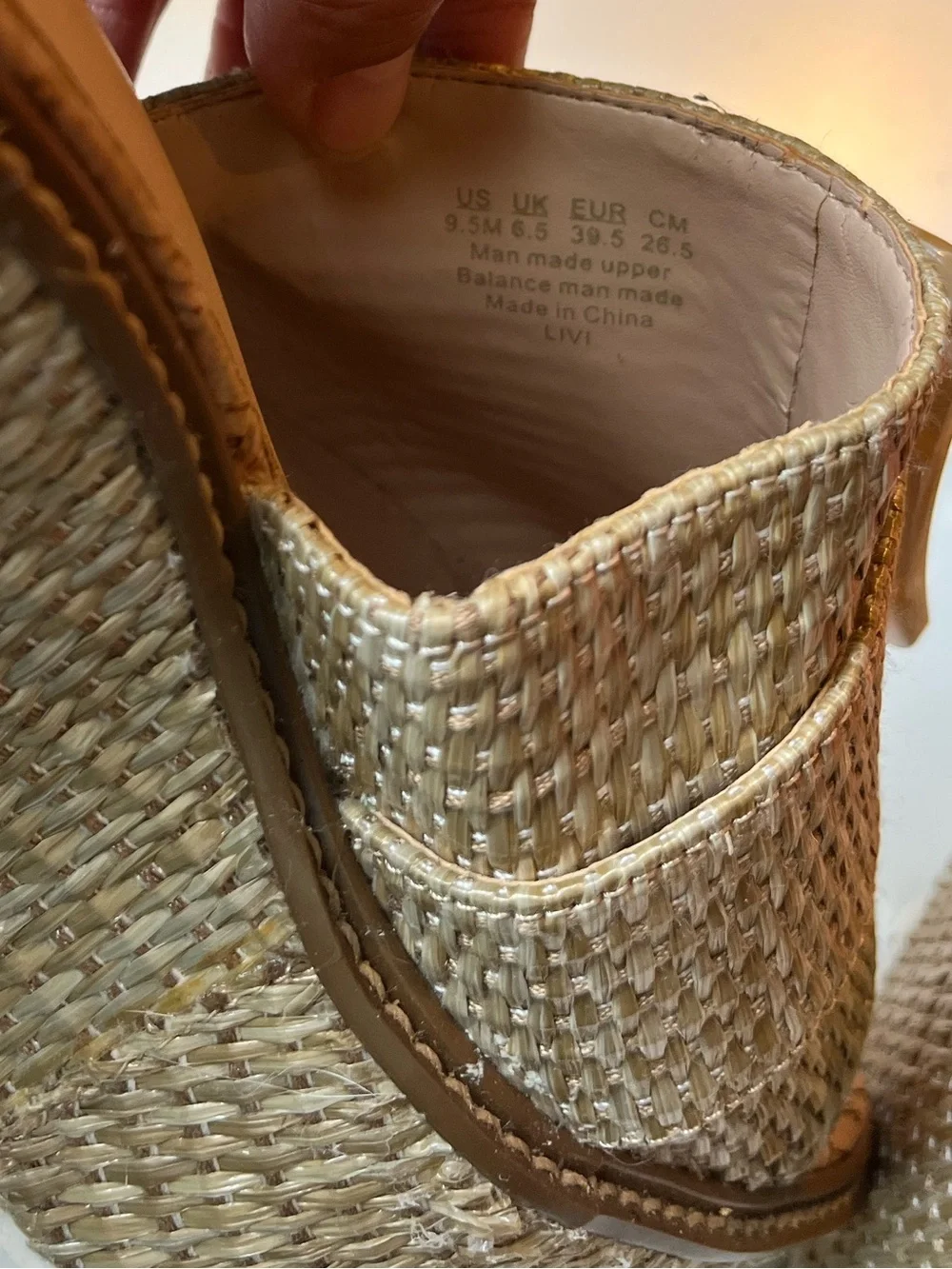Sam Edelman Livi Platform Woven Wedge Slide Sandals in Natural